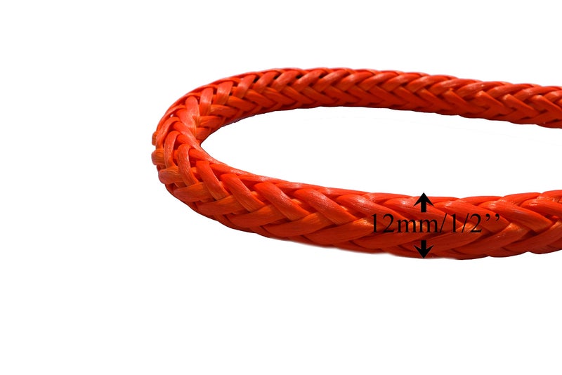 QIQU Synthetic Soft Shackle for Boating ATV UTV SUV 4X4 Truck Recovery Off-Road Camping Farming Marine Industrial (1/4''x80mm, Orange) - Image 2